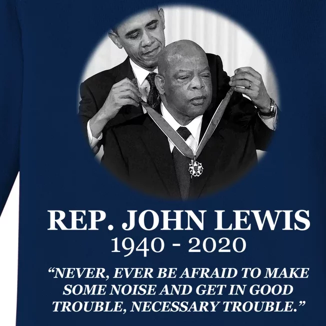 John Lewis Medal Of Freedom RIP 1940-2020 Baby Long Sleeve Bodysuit