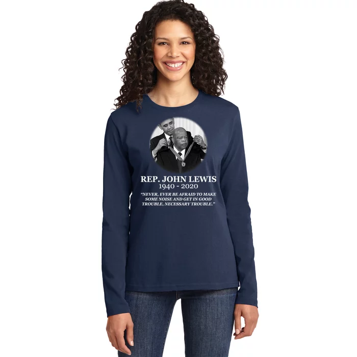 John Lewis Medal Of Freedom RIP 1940-2020 Ladies Long Sleeve Shirt