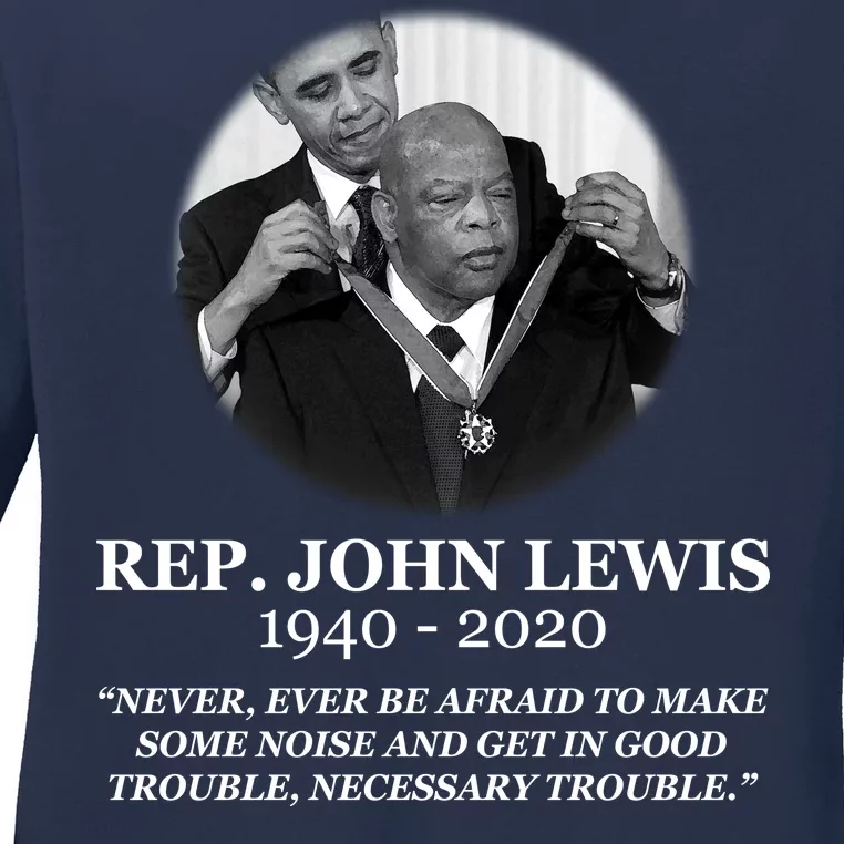 John Lewis Medal Of Freedom RIP 1940-2020 Ladies Long Sleeve Shirt