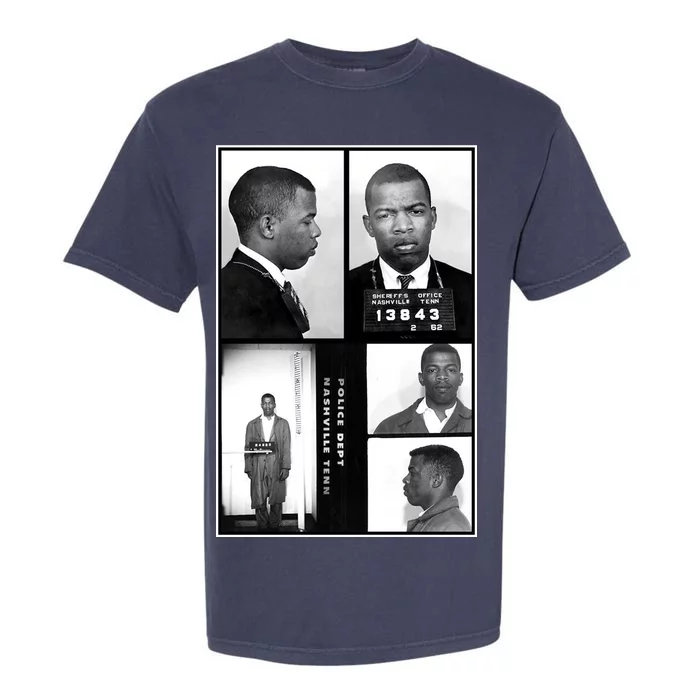 John Lewis Mug Shots Civil Rights Leader Garment-Dyed Heavyweight T-Shirt