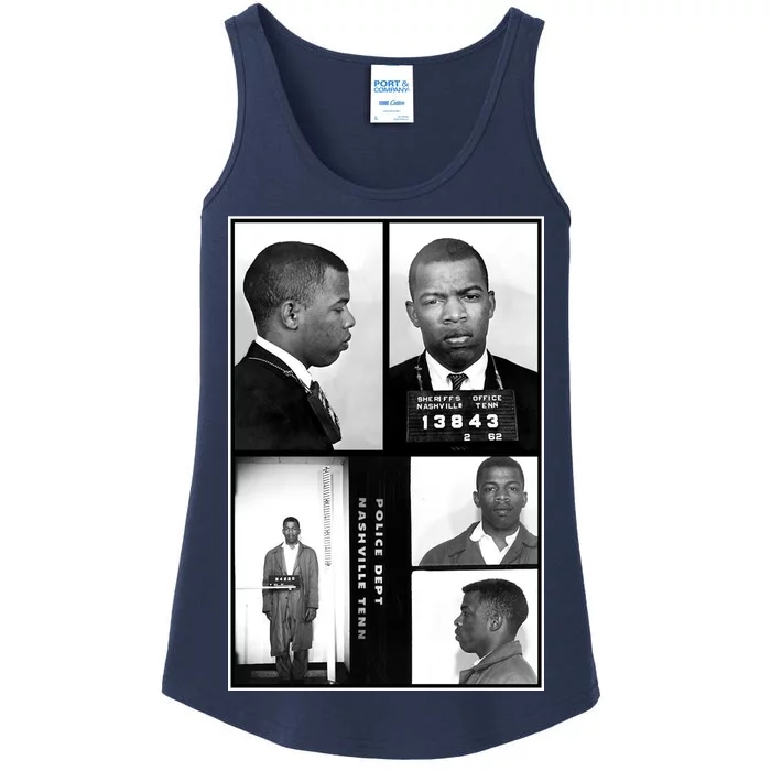 John Lewis Mug Shots Civil Rights Leader Ladies Essential Tank