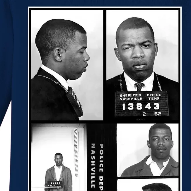 John Lewis Mug Shots Civil Rights Leader Baby Long Sleeve Bodysuit