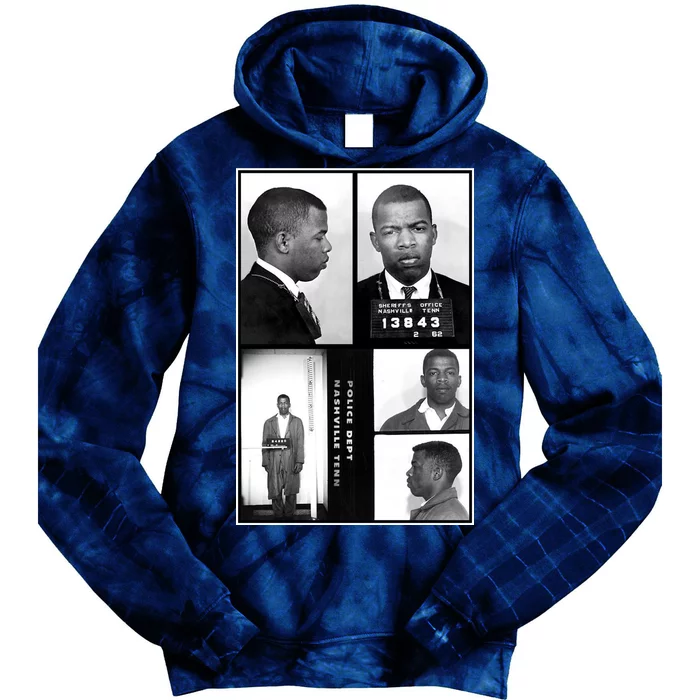 John Lewis Mug Shots Civil Rights Leader Tie Dye Hoodie