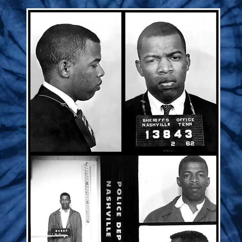 John Lewis Mug Shots Civil Rights Leader Tie-Dye T-Shirt