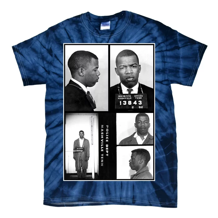 John Lewis Mug Shots Civil Rights Leader Tie-Dye T-Shirt