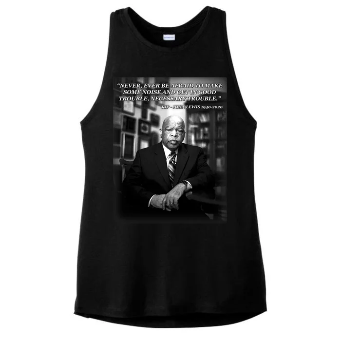 John Lewis Portrait Quote 1940-2020 Tribute Ladies Tri-Blend Wicking Tank