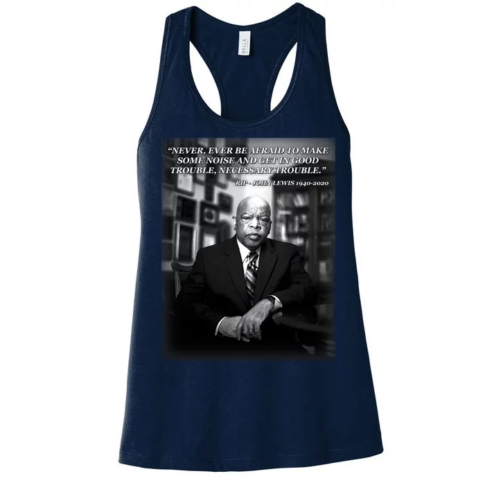 John Lewis Portrait Quote 1940-2020 Tribute Women's Racerback Tank