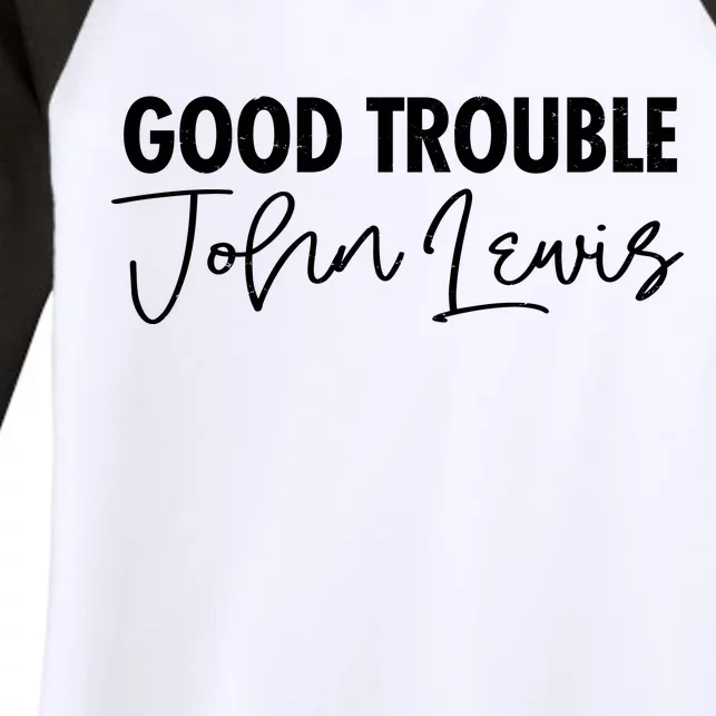 John Lewis Signature Tribute Good Trouble Women's Tri-Blend 3/4-Sleeve Raglan Shirt