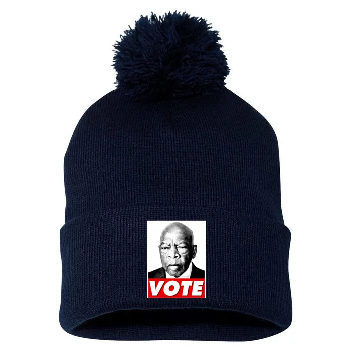 John Lewis Tribute Vote Poster Pom Pom 12in Knit Beanie