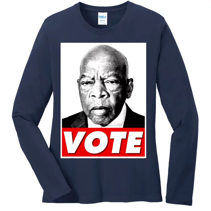 John Lewis Tribute Vote Poster Ladies Long Sleeve Shirt