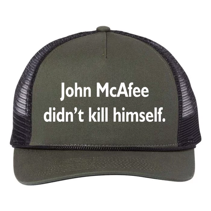 John McAfee Didn't Kill Himself Retro Rope Trucker Hat Cap