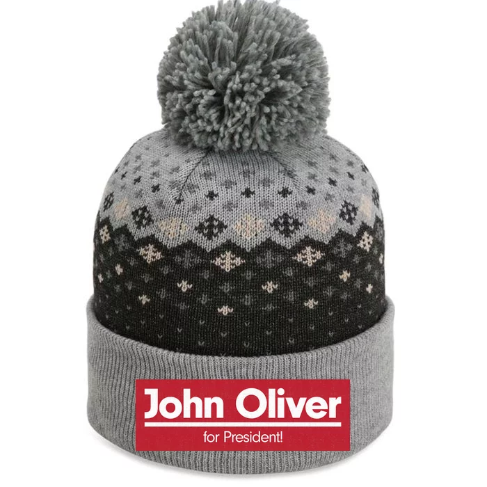 John Oliver For President The Baniff Cuffed Pom Beanie