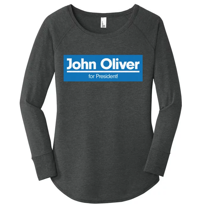 John Oliver For President Women's Perfect Tri Tunic Long Sleeve Shirt