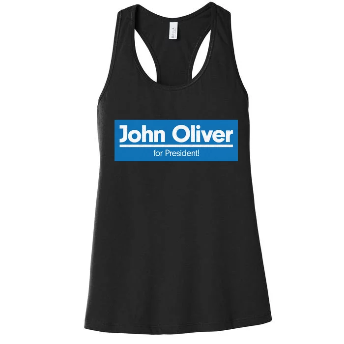 John Oliver For President Women's Racerback Tank