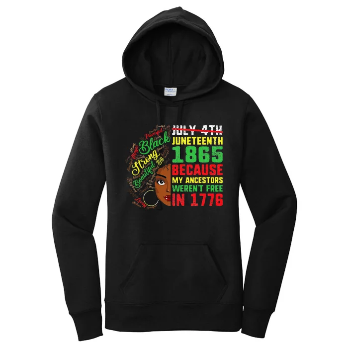 Juneteenth Outfit  June 19th Afro Curly Hair Women's Pullover Hoodie