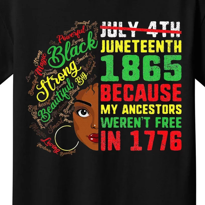 Juneteenth Outfit  June 19th Afro Curly Hair Kids T-Shirt