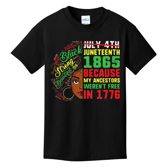 Juneteenth Outfit  June 19th Afro Curly Hair Kids T-Shirt