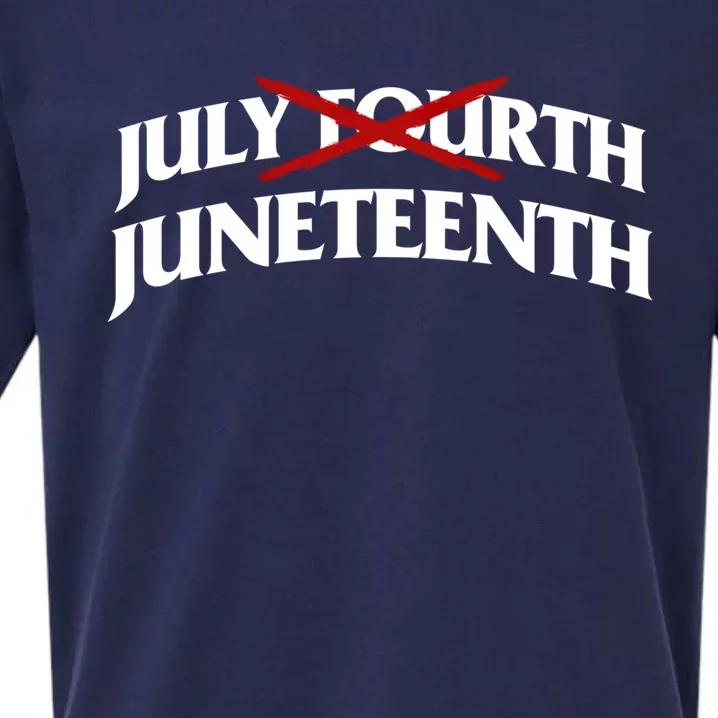 Juneteenth Over July 4th Novelty Juneteenth Gift Sueded Cloud Jersey T-Shirt