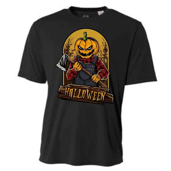 Jack O Lantern Reaper Pumpkin Cooling Performance Crew T-Shirt