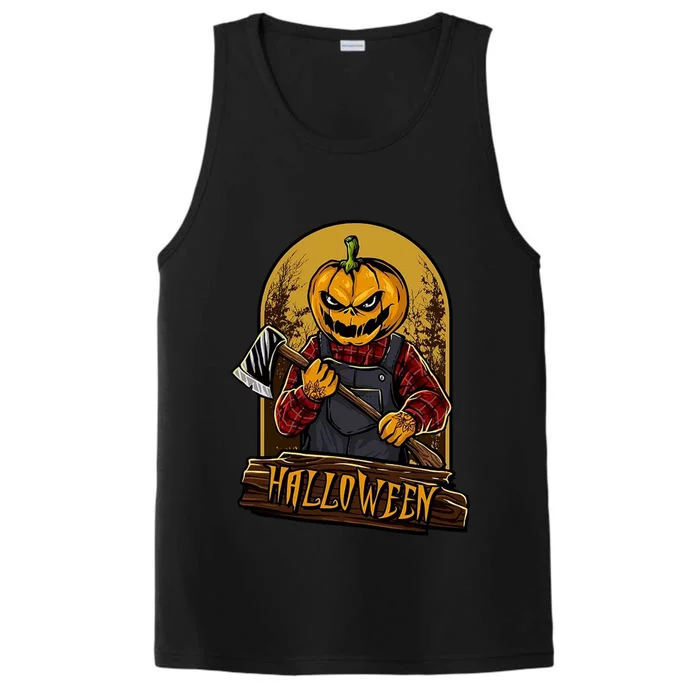 Jack O Lantern Reaper Pumpkin Performance Tank