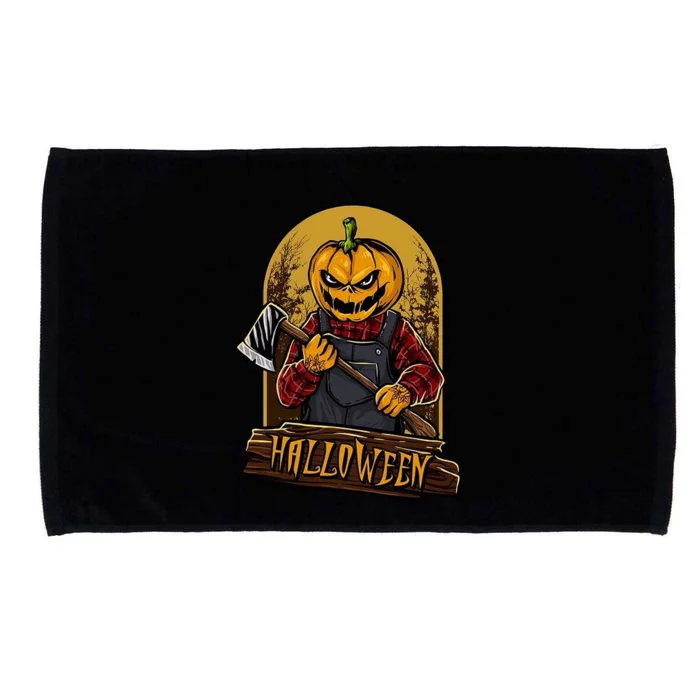 Jack O Lantern Reaper Pumpkin Microfiber Hand Towel