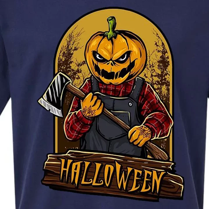 Jack O Lantern Reaper Pumpkin Sueded Cloud Jersey T-Shirt