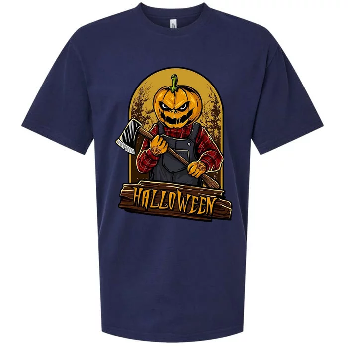 Jack O Lantern Reaper Pumpkin Sueded Cloud Jersey T-Shirt