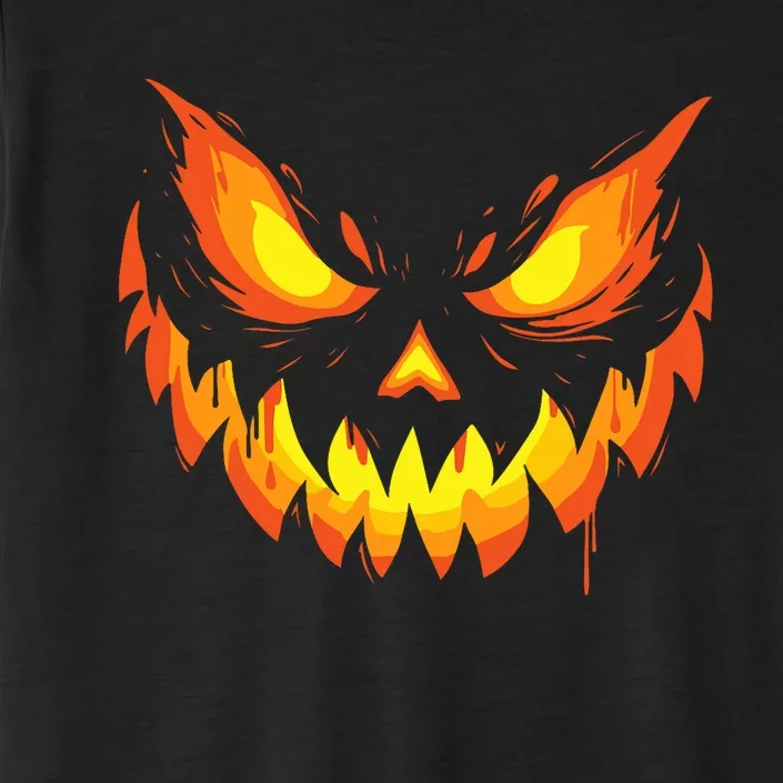 Jack O Lantern Scary Carved Pumpkin Face Halloween ChromaSoft Performance T-Shirt