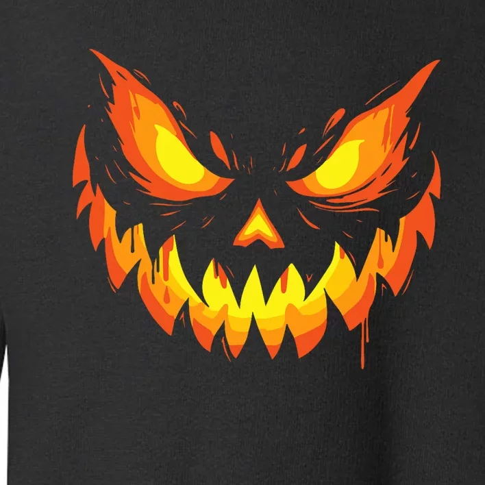 Jack O Lantern Scary Carved Pumpkin Face Halloween Toddler Sweatshirt