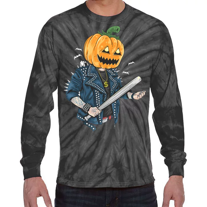 Jack O Lantern Gangster Gang Tie-Dye Long Sleeve Shirt