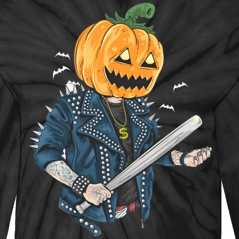 Jack O Lantern Gangster Gang Tie-Dye Long Sleeve Shirt