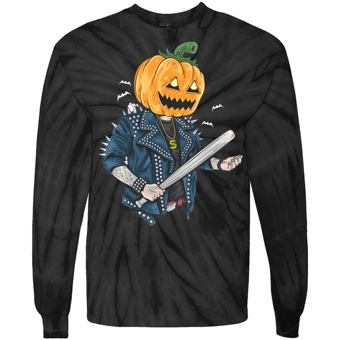 Jack O Lantern Gangster Gang Tie-Dye Long Sleeve Shirt