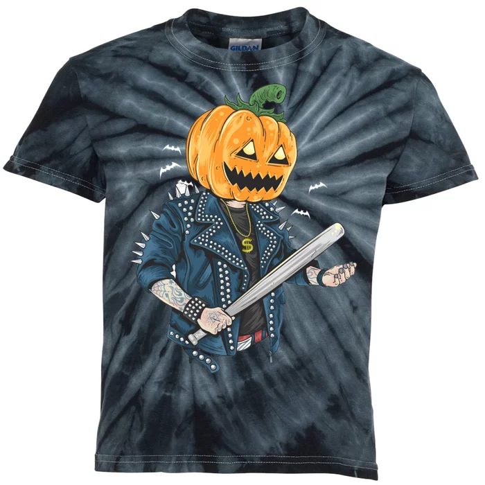 Jack O Lantern Gangster Gang Kids Tie-Dye T-Shirt