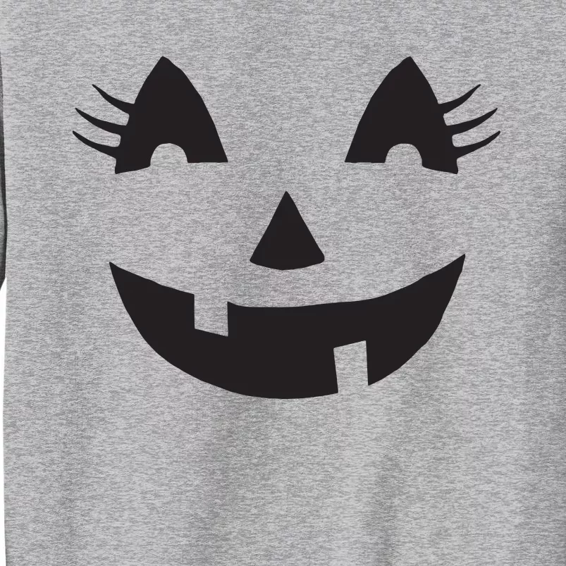 Jack O Lantern Face Pumpkin Eyelashes Hallowen Costume Funny Sweatshirt