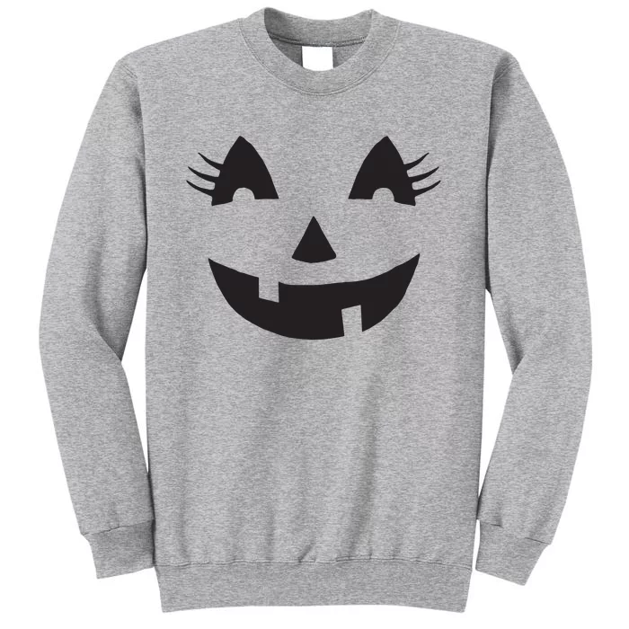 Jack O Lantern Face Pumpkin Eyelashes Hallowen Costume Funny Sweatshirt