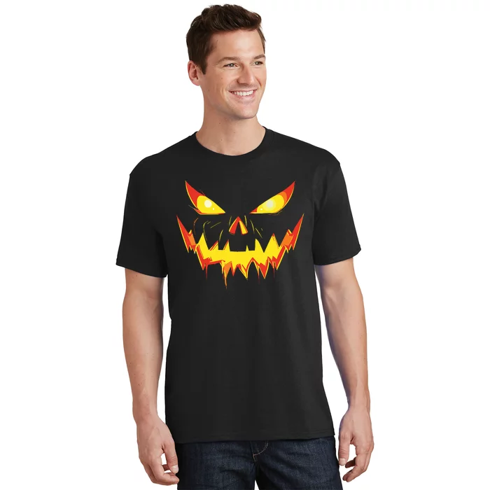 Jack O Lantern Face Pumpkin Scary Halloween Costume Funny T-Shirt