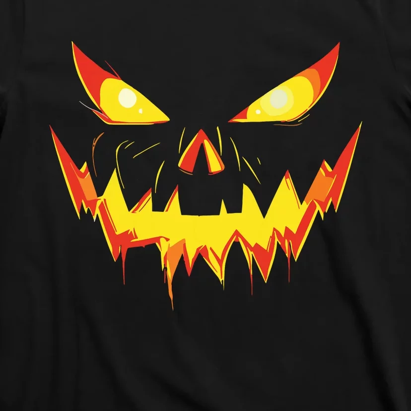 Jack O Lantern Face Pumpkin Scary Halloween Costume Funny T-Shirt