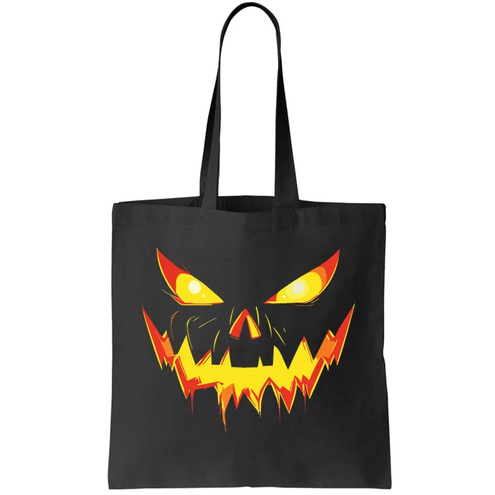 Jack O Lantern Face Pumpkin Scary Halloween Costume Funny Tote Bag