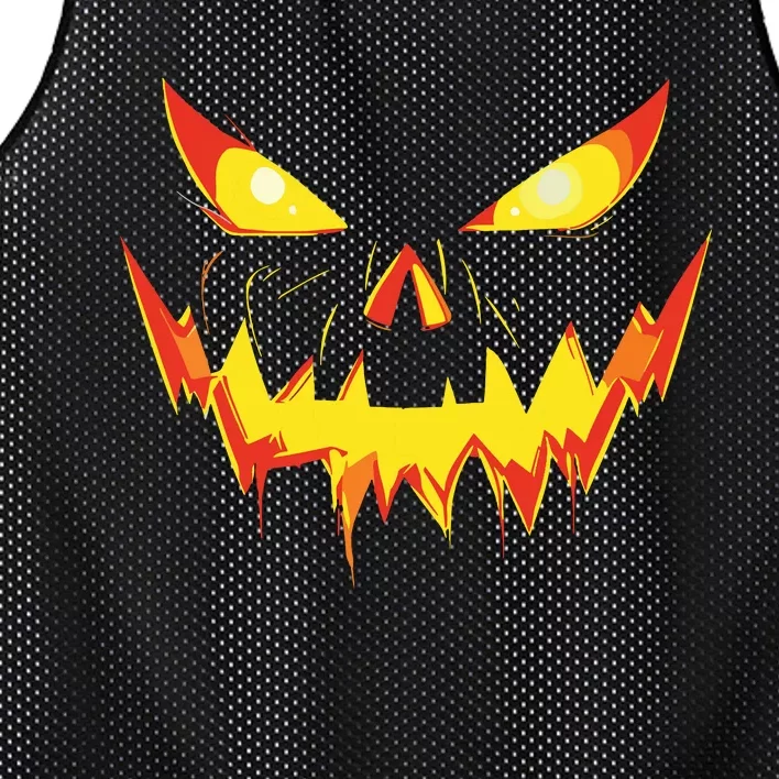 Jack O Lantern Face Pumpkin Scary Halloween Costume Funny Mesh Reversible Basketball Jersey Tank