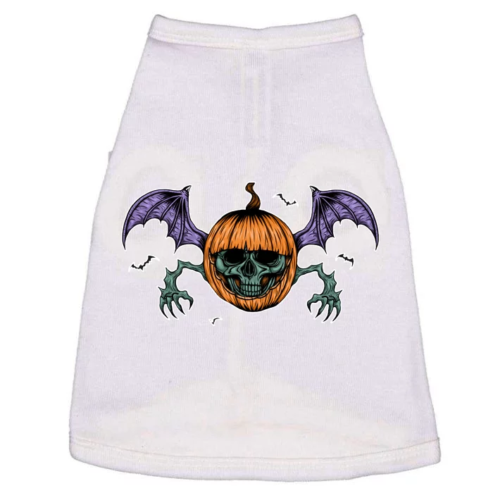 Jack O Lantern Creepy Skull Bat Halloween Doggie Tank