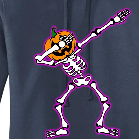 Jack O Lantern Dabbing Pumpkin Halloween Dab Skeleton Gift Women's Pullover Hoodie