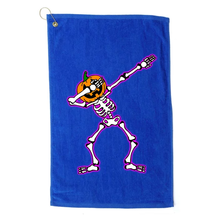 Jack O Lantern Dabbing Pumpkin Halloween Dab Skeleton Gift Platinum Collection Golf Towel