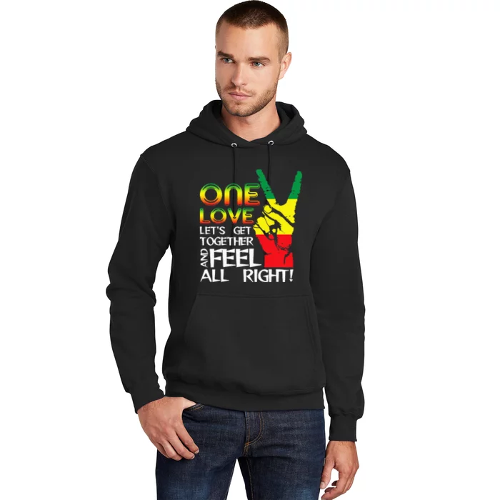 Jamaica One Love Reggae Caribbean Music Pride Flag Hoodie