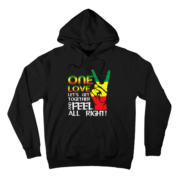 Jamaica One Love Reggae Caribbean Music Pride Flag Hoodie