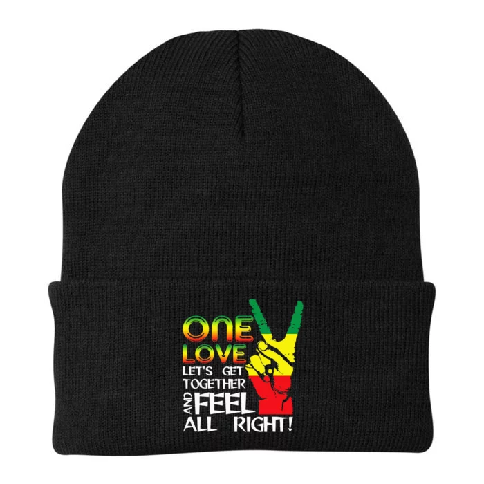 Jamaica One Love Reggae Caribbean Music Pride Flag Knit Cap Winter Beanie