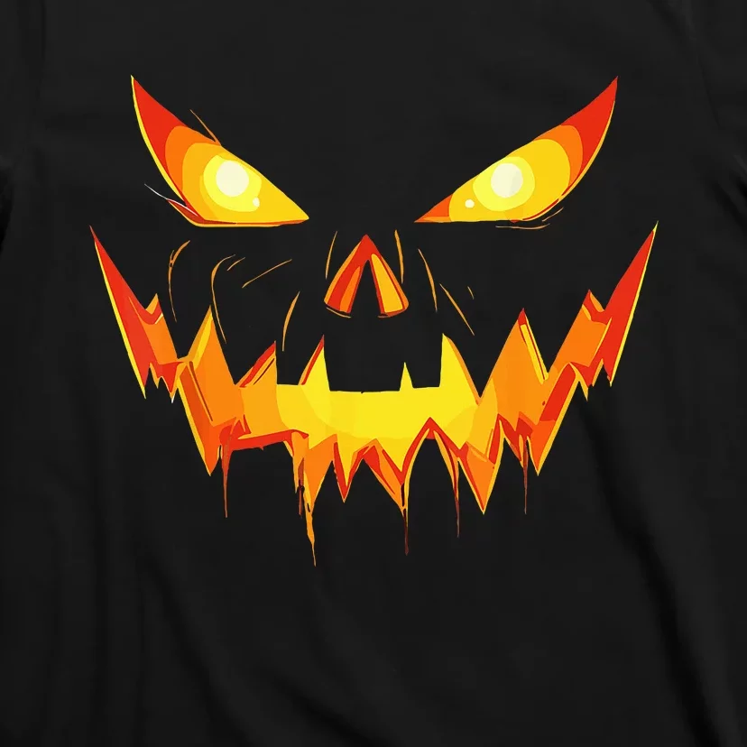 Jack O Lantern Face Pumpkin Scary Halloween Costume Funny T-Shirt