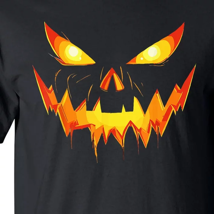 Jack O Lantern Face Pumpkin Scary Halloween Costume Funny Tall T-Shirt