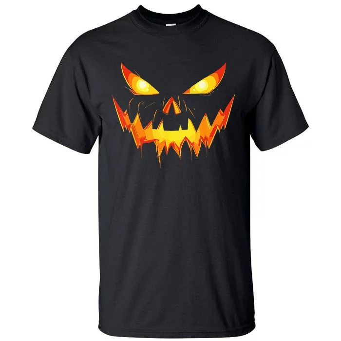 Jack O Lantern Face Pumpkin Scary Halloween Costume Funny Tall T-Shirt