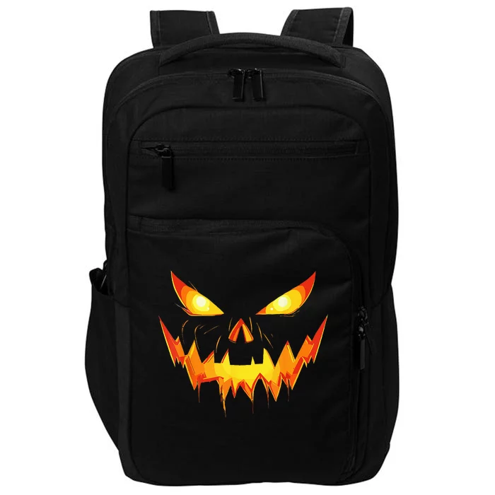 Jack O Lantern Face Pumpkin Scary Halloween Costume Funny Impact Tech Backpack