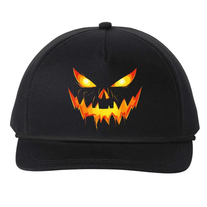 Jack O Lantern Face Pumpkin Scary Halloween Costume Funny Snapback Five-Panel Rope Hat